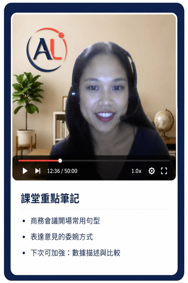 課程錄影回顧系統畫面
