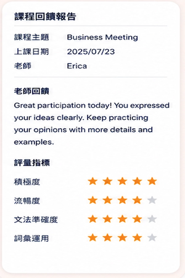 完整學習報告系統畫面